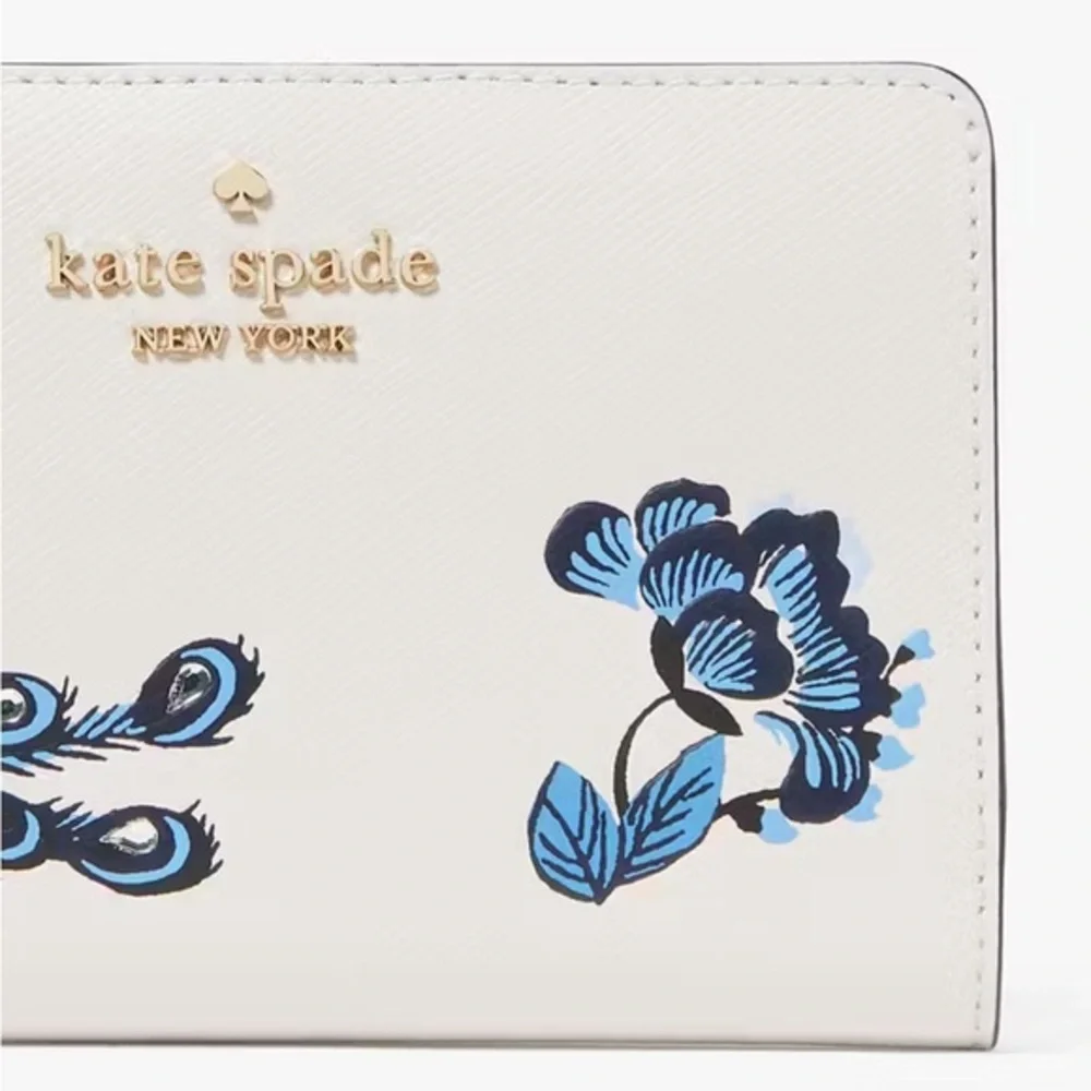NWT KATE SPADE Perfect‎ Plume Medium Peacock Leather Wallet